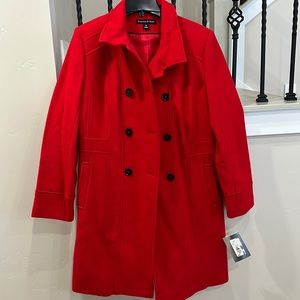 Preston & York Paprika Red Wool Coat sz 12 NWT